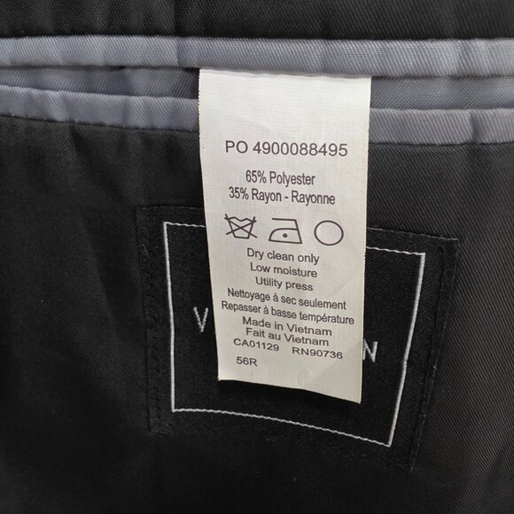 Van Heusen 56R Black Solid 2-Button Sport Coat Blazer Jacket T787 - Picture 11 of 11